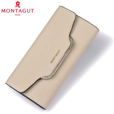 

Montagut MONTAGUT wallet female long sweet lady wild clutch bag casual simple three fold ladies wallet R2422276011 black