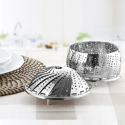 

Beishi stainless steel steamer home thick steamed steamed steamed bread steamed steamer steamer multi-function folding steamer round fruit plate ZL-28