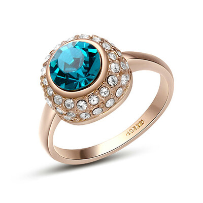 

Yoursfs gilded circular rings beautiful Austrian crystal fashion Party Wild jewelry Valentines day gift