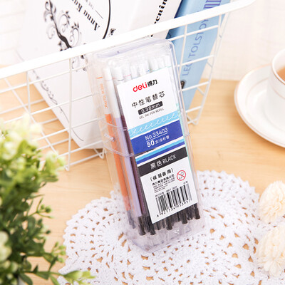 

Deli deli 038mm student full needle black gel pen 50 barrel 33403