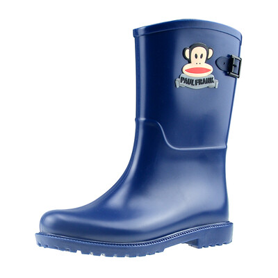 

PaulFrank big mouth monkey rain boots ladies tube fashion color buckle rain boots waterproof rubber shoes water shoes PF1004 Navy 38 yards