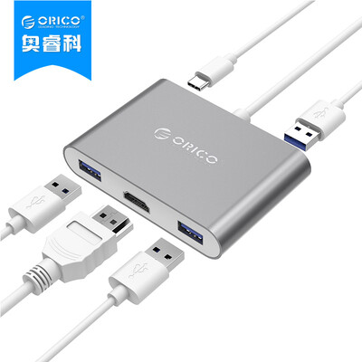

ORICO RCH3A USB30 Splitter Type-c to high-definition HDMI hub MACBOOK all-aluminum HUB conversion accessories deep gray