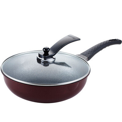 

Korean box highcook Korea imported red diamond series flat-bottomed wok non-stick pan cooking pot no smoke pot 30cm induction cooker open flame general pot HZ001-ZY