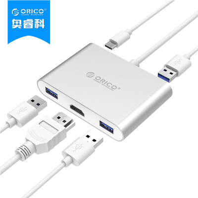 

ORICO (ORICO) RCH3A USB3.0 разветвитель HD HDMI типа С трансфицировали алюминиевый ступица комплект для переоборудования HUB серебра MACBOOK