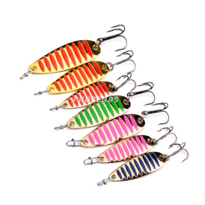 

1PC Top Quality Fishing Lures 7 color fishing tackle 3-5-7.5g metal Lure fishing bait 6-8-10# high carbon hook spoon lures