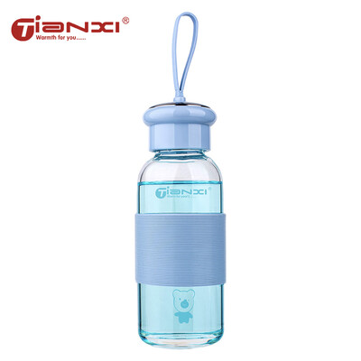 

Jingdong Supermarket] Tianyi (TI-31) Glass Cute Water Cup Women's Office Chance Portable Creative Student Cups Sky Blue