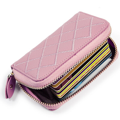 

Bossdenden BOSTANTEN Ms card package first layer cowhide fashion small wallet purse bank credit card package large capacity zipper card holder B7172051 pink