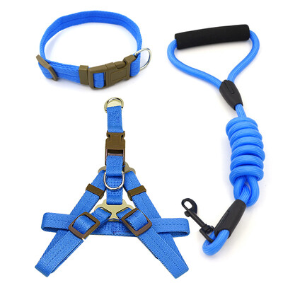

Han Han Park dog rope dog chain pet traction rope leash dog harness with a rope leash dog Teddy Small Medium Large dog chain No. 1-- red lines round rope S No.