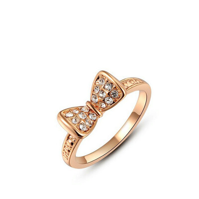 

Yoursfs Austrian Crystal Bowknot shape 18k gold plated rings for women dropshipping