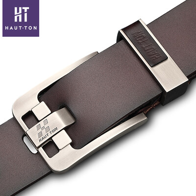 

Haotton (HAUTTON) ZK026 men's leather buckle buckle leather belt male leather casual Korean version of the tide belt retro coffee color
