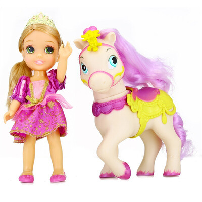 

Дисней (Disney) девочки играть дома детские игрушки, куклы Барби куклы куклы костюм модель игрушки подарок на день рождения девочки Рапунцель и пони 79523
