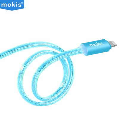 

Moxi (mokis) Apple Andrews aluminum jelly weaving data line / two-in-one double-sided plug dual-use charging line / Micro USB mobile phone data cable 1 m blue