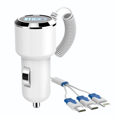 

Charm di (MEIDI) 6001V8 fast charge! Car charger Car cigarette lighter with a three-wheeled mobile phone charger filled with three mobile phones (Android + Android + Apple
