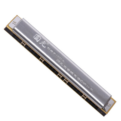 

Guoguang GG28A-2 28-hole wide-area polyphony C harmonica silver