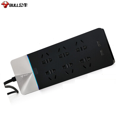 

Bull BULL GN-H406U new national standard socket anti-surge socket smart plug plug board wiring board row of 6 total control overload protection full length of 3 meters