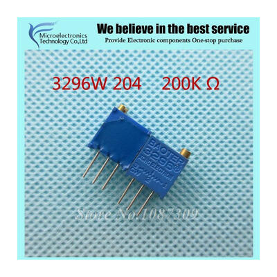 

50Pcs/lot 3296W-1-204LF 3296W 204 200k ohm Top regulation Multiturn Trimmer Potentiometer High Precision Variable Resistor