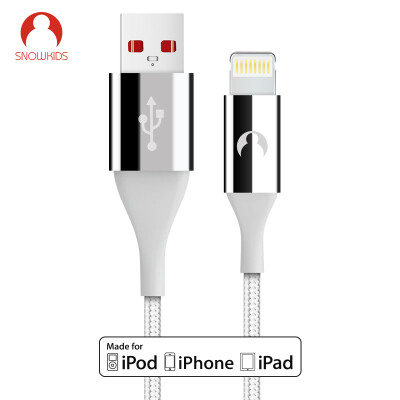 

Snowkids glorious series of Apple data lines 12 m MFi certified mobile phone data cable charge line fast silver for iPhone7 6S 6SP 6P 5 etc