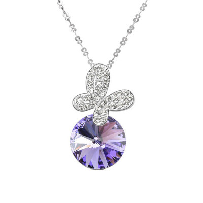 

Yoursfs@ Fashion Jewelry Imitation Silver Plated Statement Butterfly crystal Necklace pendant For Women Wedding Engagement Jewelr