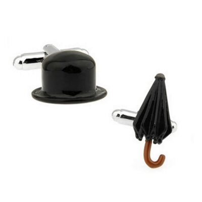 

Yoursfs@ Free Shipping New Arrival Fashion Cufflinks For Men Black Painting Chaplin Hat/Umbrella Design Men Cuff Links Wholesale&r