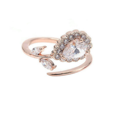 

Yoursfs@ Hot Free shipping rings for women fashion jewelry crystal party rings Water Drop Leaves classic