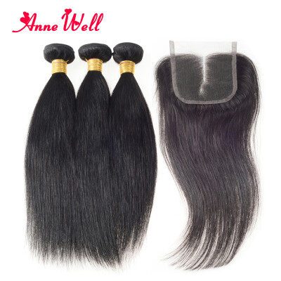 

7A Peruvian Virgin Hair With Closure Peruvian Straight Hair Bundles With Closure Straight Human Hair 3 Bundles With Closure