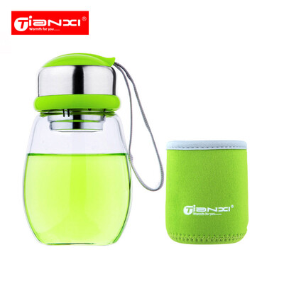 

Jingdong supermarket Tianyi TI-31 glass cups portable creative cute cups female students filter cup cup readily cup green