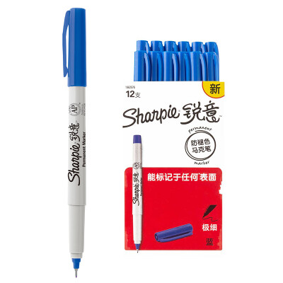 

(Sharpie) anti-fade mark pen fine blue paper box (12 loaded)