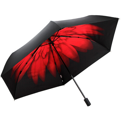 

Jingdong Supermarket] Paradise umbrella UPF50 + carbon fiber ultra-light all-shading black glue in the transfer of three fold sunny umbrella sun umbrella red 30034ELCJ