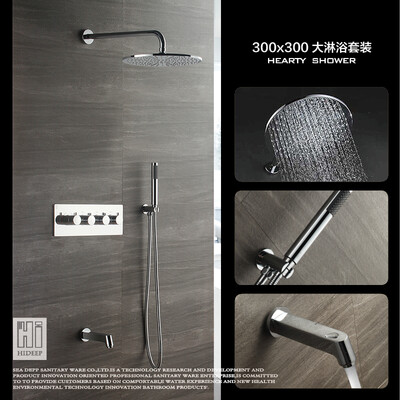 

HIDEEP Three function thermostatic shower set rain shower faucet