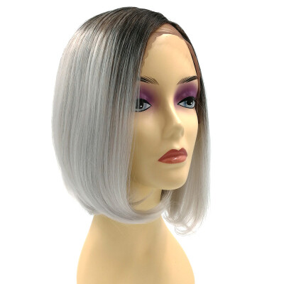 

Lace Front Human Hair Wigs For Women Bob Silky Straight Synthetic Wigs