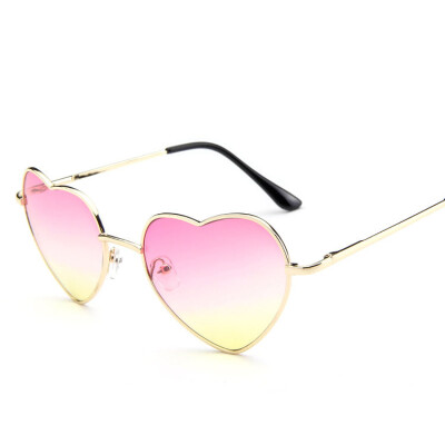 

Ladies fashion love gradient color sunglasses metal frame as gift for women