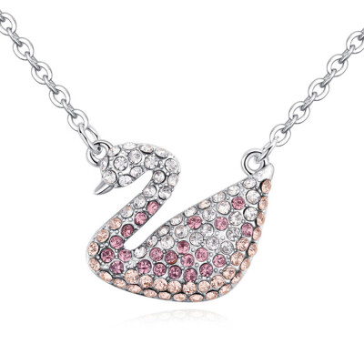 

BAFFIN Classic Black Swan Pendant Necklace With Austrian Crystals Rose Gold Plated Chain Necklace For Women Best Gift