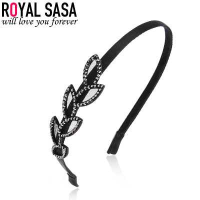 

Royal Sasa Royalsasa headdress hair accessories pressure hair headband headband card leaf imitation crystal black