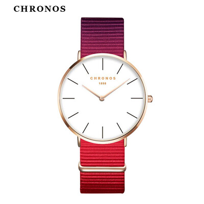 

CHRONOS Роскошные часы Мужчины Женщины Случайные спортивные часы Классические нейлоновые женские кварцевые наручные часы