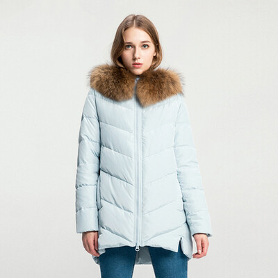 

Snow in autumn&winter down jacket female raccoon big fur collar thick in the long coat A1621YY132 big red 1218