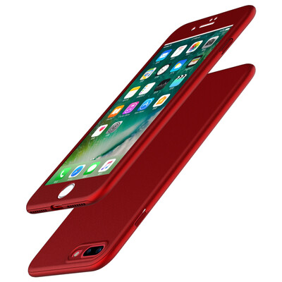 

ESCASE Apple 7 Plus mobile phone shell to send all-inclusive film drop shatter-resistant cover for Apple 7Plus 55 inches China Red