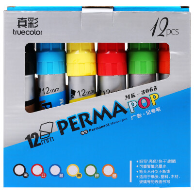 

TRUECOLOR 6 color fast dry round pen oily marker pen head pen logistics advertising office conference teaching pen 6 color 2 MK3065