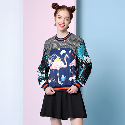 

Mark Huafei women 2017 autumn clothing sweater long-sleeved knitted pullover stitching sweater women 426304021012 are color