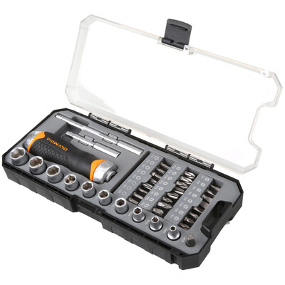 

OLYMPIA 10-1193 38 piece ratchet handle sleeve bit set precision screwdriver set screwdriver set
