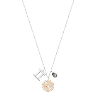 

Swarovski Hemline Platinum Gemini Necklace with Chain Clavicle