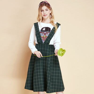 

Mark Huafei Women 2017 Autumn New Products Retro Wide Ribbon Dresses Women Green M