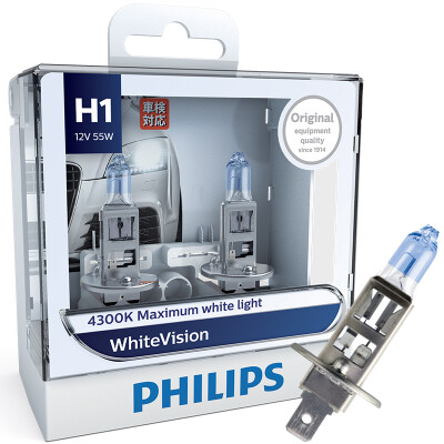 

Philips whitevision one pair Car halogen lights 4300 K H1 H4 H7 H11 H3 HB3 HB4 12 V 55 W whitelight brighten up 60 Lights