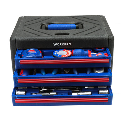 

WORKPRO W009022N 3 Drawer Toolbox Tool Set Home Auto Repair Tool Practical 125pcs