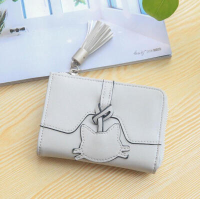 

Short section tassel two fold small fresh woman student wallet wallet