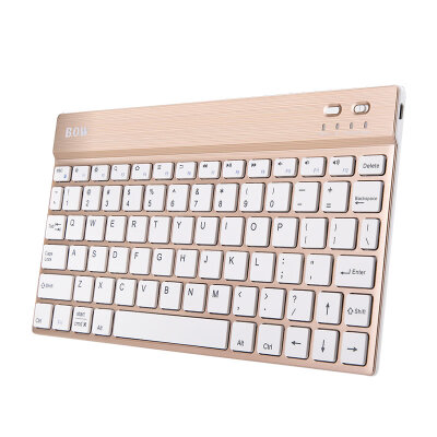 

BOW HB005D Rechargeable Portable Wireless Bluetooth Keyboard Gold