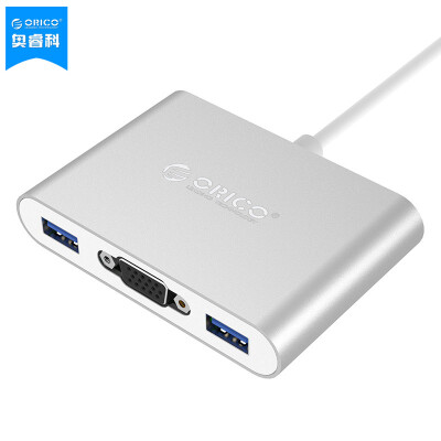 

ORICO (ORICO) RCV3A Type-C для преобразователя VGA HD / USB3.0 USB-C 3 разветвителя HUB концентратор Silver