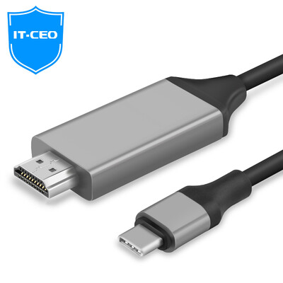 

IT-CEO Type-C to HDMI video cable 4K HD conversion cable Macbook Apple laptop access TV projector converter 2 meters black Y1TC3-2