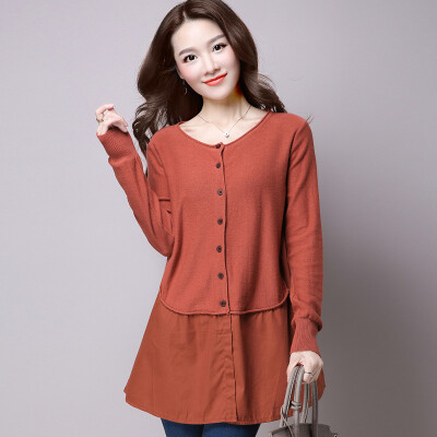 

Silk Road in 2017 autumn new women's long-sleeved round neck long sweater sweater jacket S63F0006A25JM orange uniform