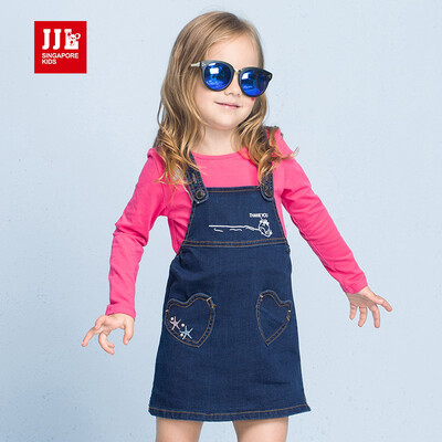 

Jindong Distribution] JJLKIDS Partner Club Girls' Cowboy Skirt Autumn Children's Baby Skirt GCQ73126 Cowboy Blue 100