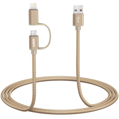 

ESR charging&data transfer cable for Apple&Android deviceschampagne gold 12m
